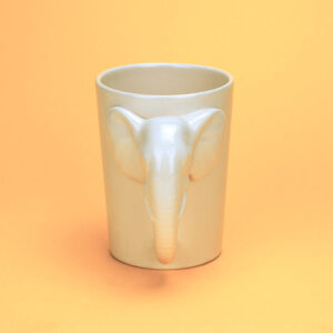 White Elephant Shaped Handle Mug