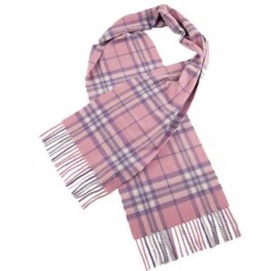 Pink Check Cashmere Scarf